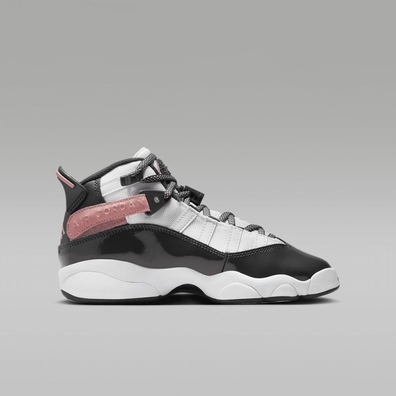 Nike Jordan 6 Rings Schoenen Kinderen Zwart Wit Roze Nederland | 625013-SVH