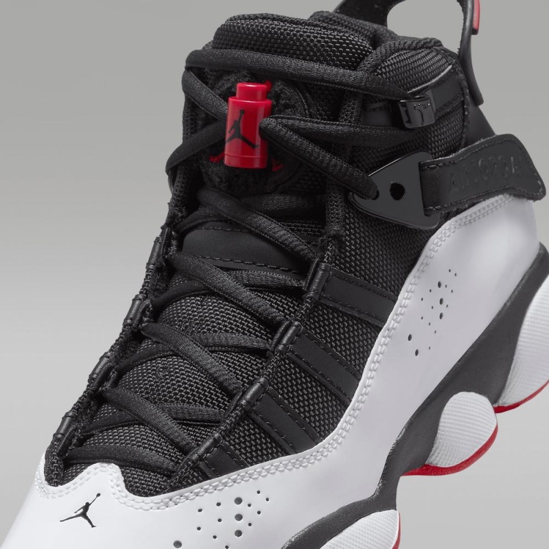 Nike Jordan 6 Rings Schoenen Kinderen Zwart Wit Rood Nederland | 379214-VUD