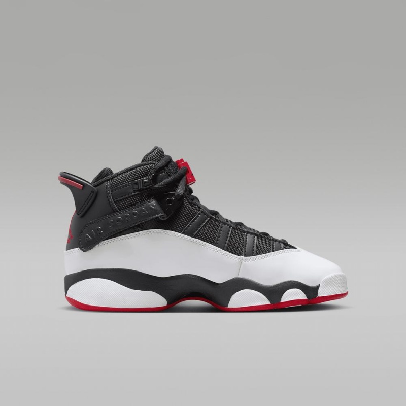 Nike Jordan 6 Rings Schoenen Kinderen Zwart Wit Rood Nederland | 379214-VUD