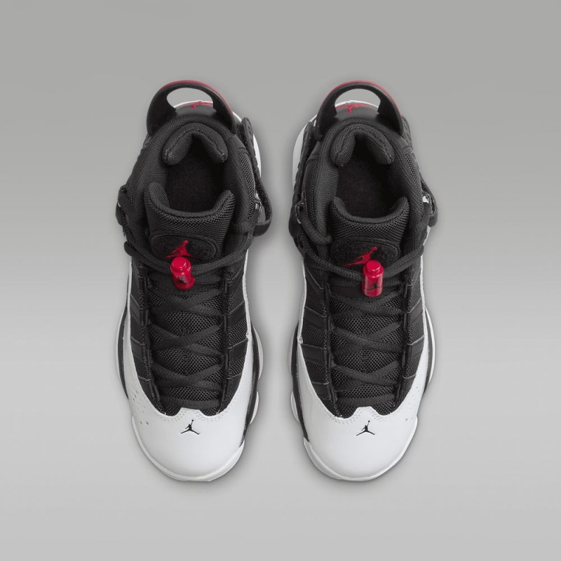 Nike Jordan 6 Rings Schoenen Kinderen Zwart Wit Rood Nederland | 379214-VUD