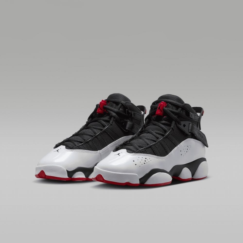 Nike Jordan 6 Rings Schoenen Kinderen Zwart Wit Rood Nederland | 379214-VUD