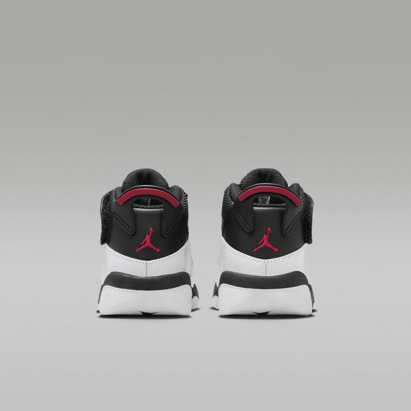 Nike Jordan 6 Rings Schoenen Kinderen Zwart Wit Rood Nederland | 745823-HKI