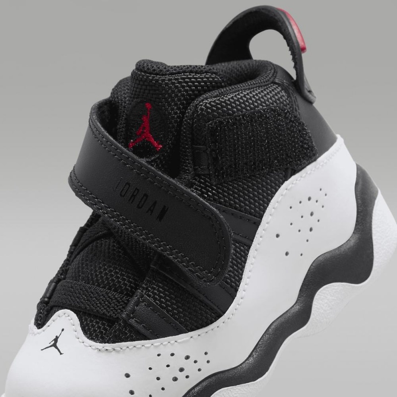 Nike Jordan 6 Rings Schoenen Kinderen Zwart Wit Rood Nederland | 745823-HKI