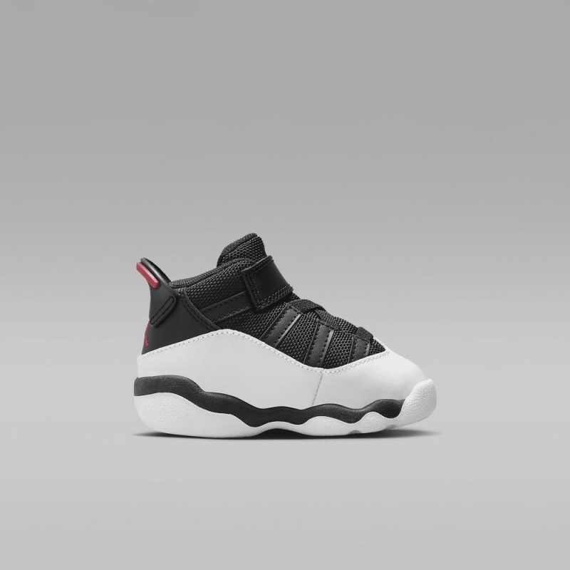 Nike Jordan 6 Rings Schoenen Kinderen Zwart Wit Rood Nederland | 745823-HKI