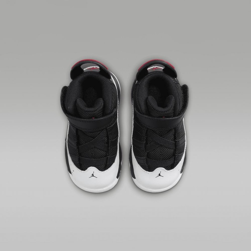 Nike Jordan 6 Rings Schoenen Kinderen Zwart Wit Rood Nederland | 745823-HKI