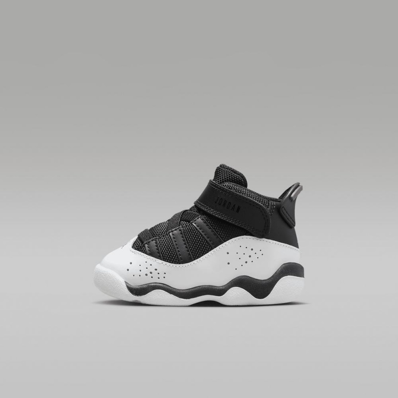 Nike Jordan 6 Rings Schoenen Kinderen Zwart Wit Rood Nederland | 745823-HKI