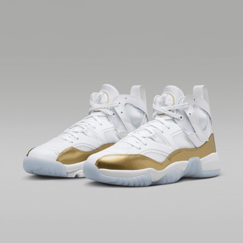 Nike Jumpman Two Trey Schoenen Dames Wit Metal Goud Nederland | 460715-ZUT