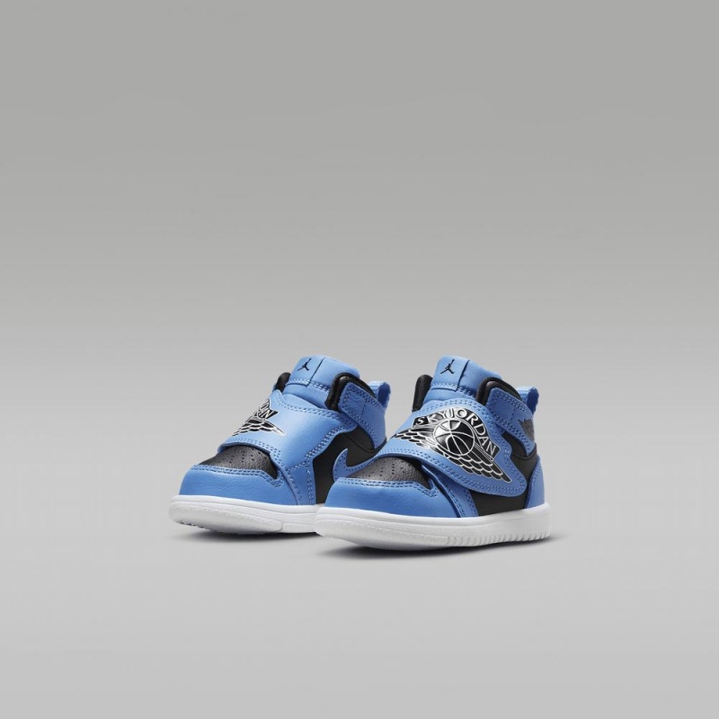 Nike Sky Jordan 1 Schoenen Kinderen Blauw Wit Zwart Nederland | 829754-WMF